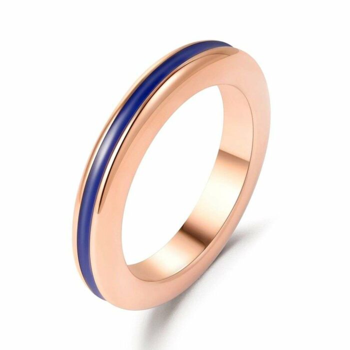 Classic Toss Stainless Steel Shiny Ring Plating Gold Rose Gold Ring